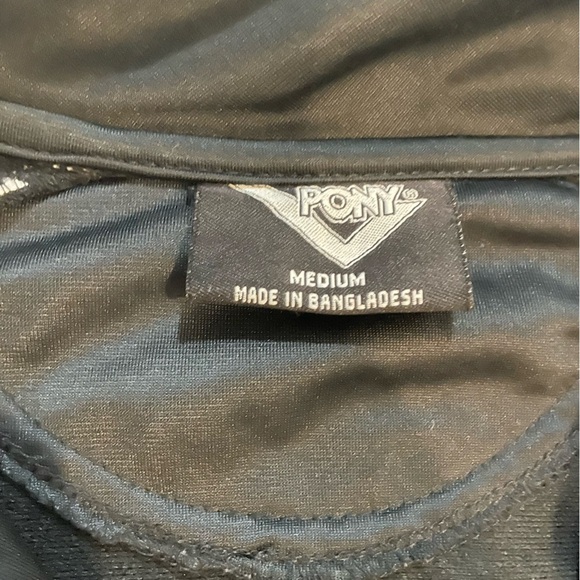 PONY Men’s Medium Track Jacket Sports Streetwear Black and White Full Zip - Picture 3 of 9